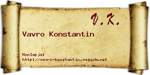 Vavro Konstantin névjegykártya